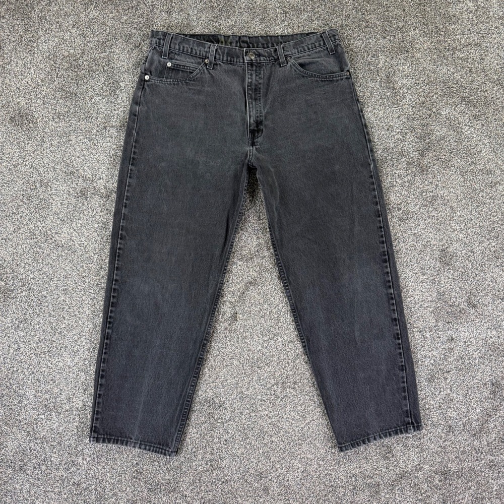Vintage Levis 550 Orange Tab Relaxed Tapered Black Jeans 38x32 Guatemala Made